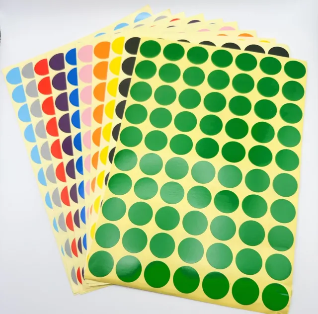 Round Sticky 19mm Coloured Dot Stickers Dots Adhesive Circles Labels 210/700 pcs