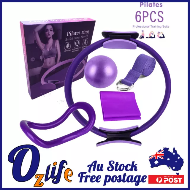 5pcs Fitness Set Yoga Exercise Ball&Pilates Ring Resistance Band Stretch Band AU