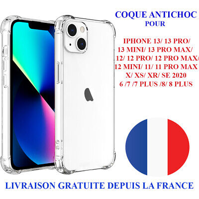 Coque iPhone 6/s/7/8/SE/XS/Max/XR/X/11 Pro/12/13 Antichoc Protection Silicone