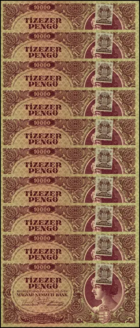 Hungary 10000 Pengo, 1945, P-119b.1, Used X 10 PCS