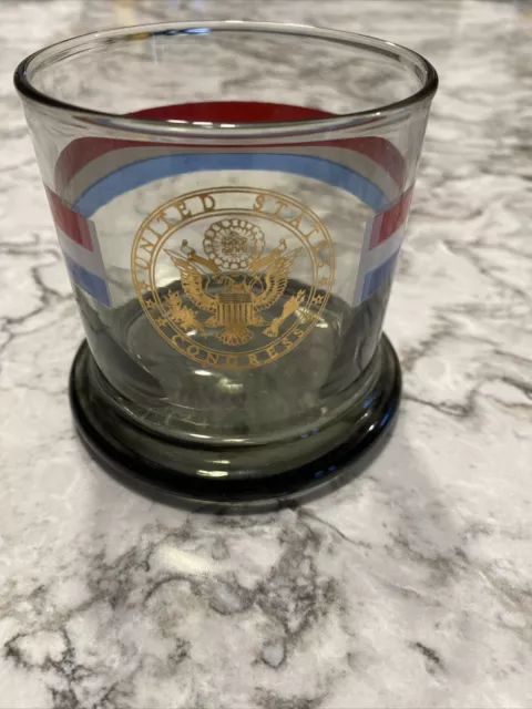 United States Congress Seal Red White Blue Drink Glass Rocks Cocktail USA