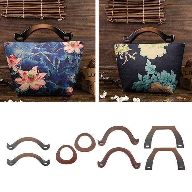 1Pair Handles Replacement Purse Handles for DIY Handbags Canvas Arm Bag