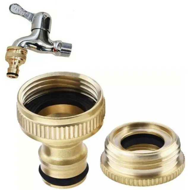 Brass Hose Tap Connector 3/4 1/2 Threaded Garden Water Pipe Adapter Fitting