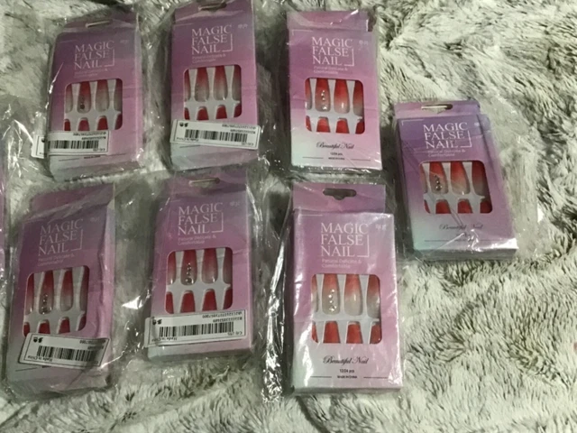7 juegos de 24 uñas falsas mágicas SB2112107073957000 caja nueva