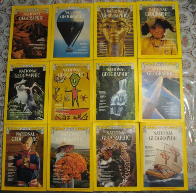 1977 National Geographic Magazines Full Year Complete Lot 12 Vol 151, 152 w MAPS