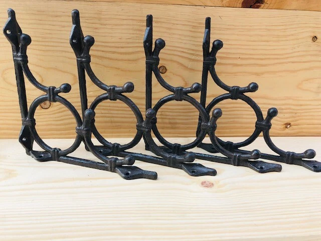 4 Brackets Shelf Brace Wall Tiki Hut Cast Iron Brackets Corbels Plant Hook Plant