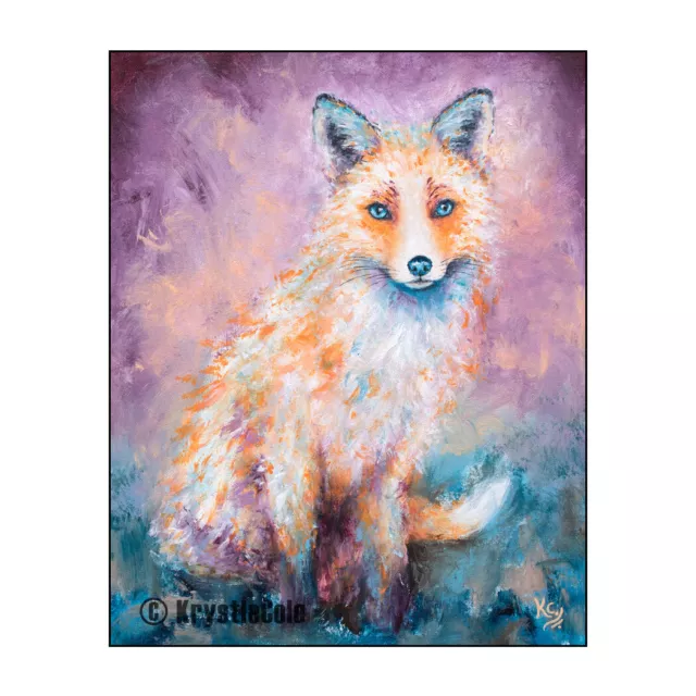 Fox Art Print on PAPER or CANVAS. Painting by Krystle Cole