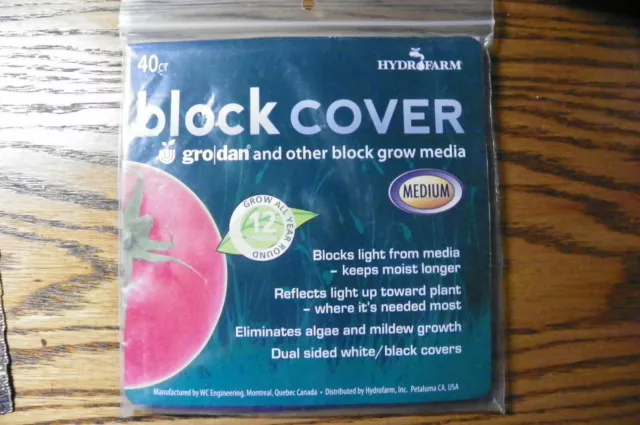 Hydrofarm Block Cover HGCOV6 MEDIUM 40Ct Pack