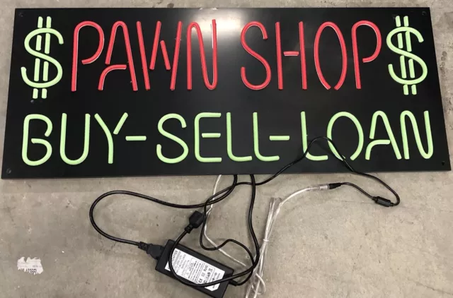 Everything Neon N105-2408 Pawn Shop Buy Sell Loan LED Neon Sign 10 x 24 - inches