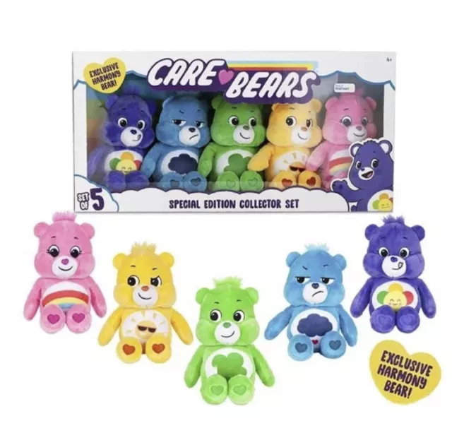 Care Bears Special Edition Collector Set of 5 9” Exclusive Harmony Bear New