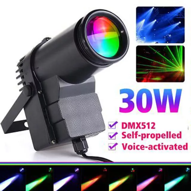 30W RGBW Pin Spot Light LED Beam Stage Light DMX Show Party Disco DJ Lighting US