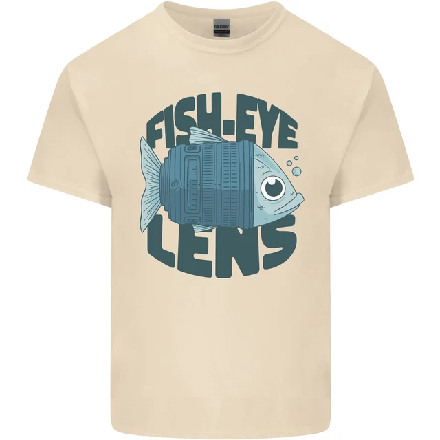 T-shirt top con obiettivo Fisheye fotografia divertente fotografo da uomo cotone