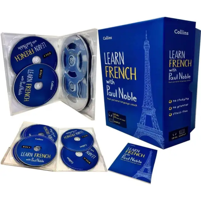 Learn French with Paul Noble Collins 12 CDs, Booklet, DVD Collection Box Set