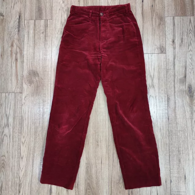 Pantaloni Ferri Vintage Francesi Rossi Moleskin Velluto Abbigliamento da Lavoro Stile Coro • 36 UK 8