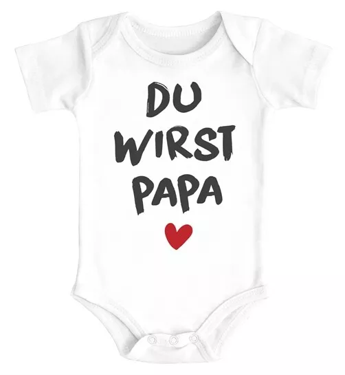 Baby Body mit Spruch Du wirst Papa Herz Geschenk Schwangerschaft verkünden
