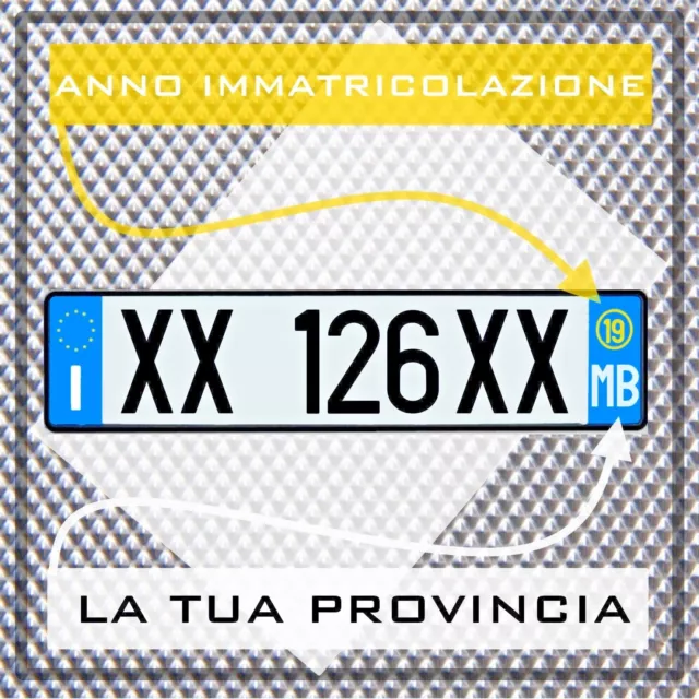 Adesivo Provincia Per Targhe + Anno Immatricolazione Vettura Auto Targa Cds