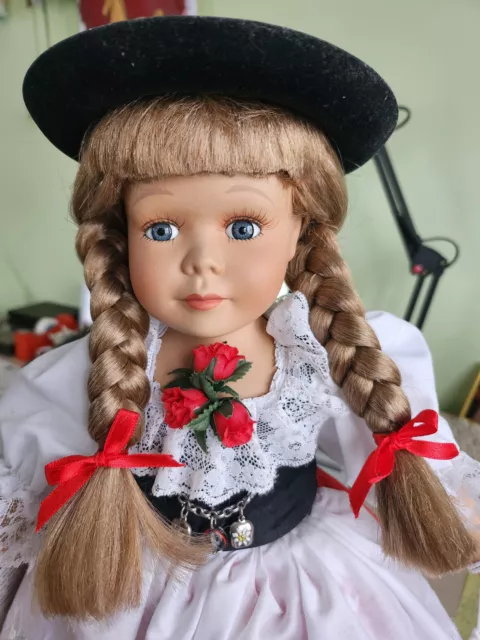 Orig Schneider Porzellan Sammlerpuppe Handgefertigte Kunst 43cm Art Doll Limited