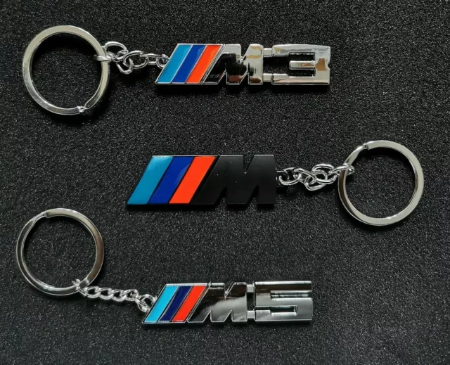 Silver Chrome Black Keyring Keychain for BMW M Series key tag gift