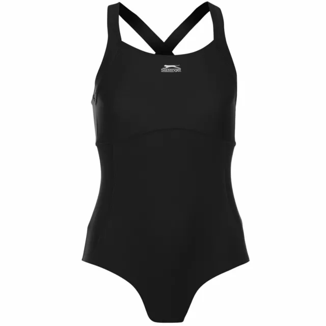 Slazenger Womens X Back Swim Suit Ladies One Piece Swimsuit Beachwear Swimwear