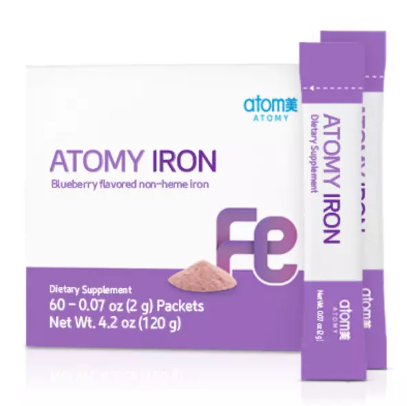 Atomy Iron Blueberry Flavor Helps Transport Oxygen Generates Blood 60 Packet