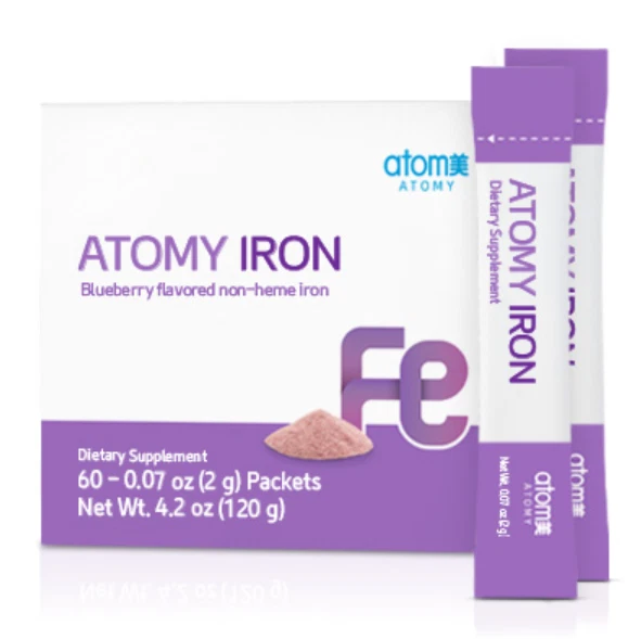 Atomy Iron Blueberry Flavor Helps Transport Oxygen Generates Blood 60 Packet