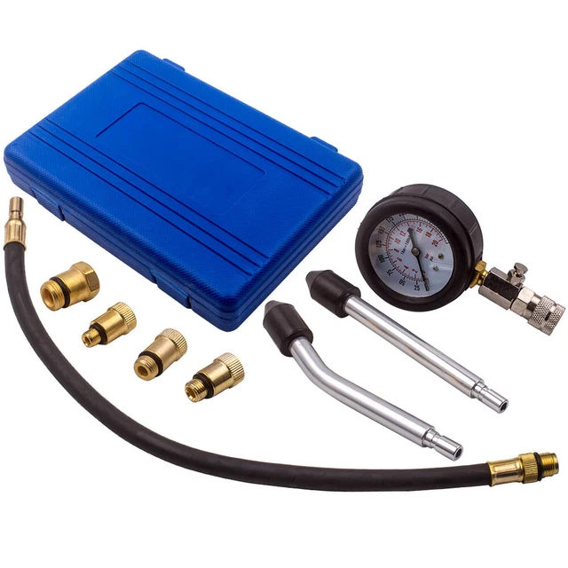 Spark Plug Cylinder Compression Tester Test Kit Measuring Tool 3" Pressure Gauge