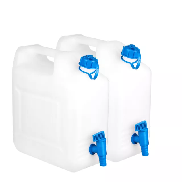 2x Wasserkanister mit Hahn 10L Tank Trinkwasser Kanister Behälter Camping Reise