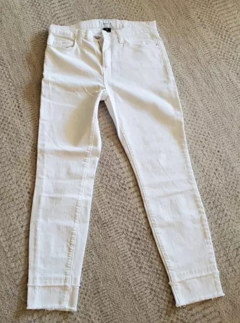 Current Elliott White Released Hem Ankle Skinny Jeans Size 28