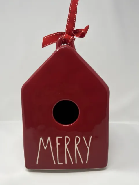 Rae Dunn Artisan Collection by Magenta "MERRY" Square Birdhouse Christmas HTF