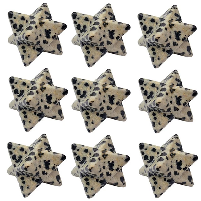20pcs 25mm Natural Spotted Stone Merkaba Star Healing Reiki Adventurine Decor