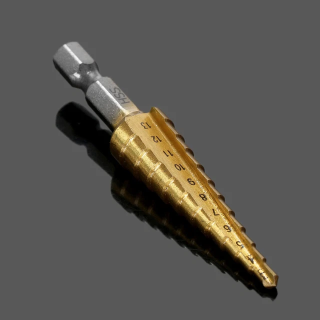 HSS Steel Step 1/4" Hex Shank Cone Drill Bit Hole Cutter Garden Replace 3-13mm