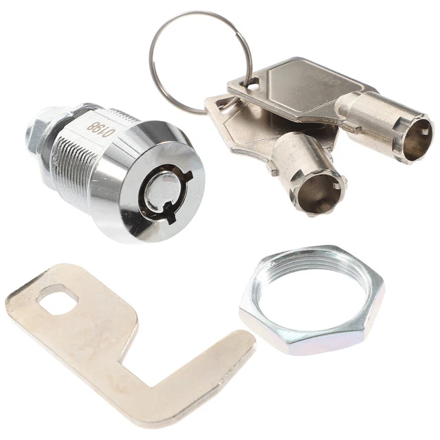 Serratura Per Armadietto 16mm Con 5 Chiavi E Piastre - Per Cassetta Postale, Mobili E Porte - Foto 2