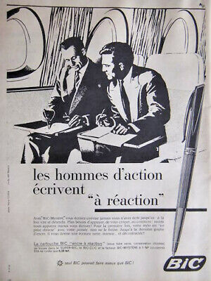 Publicité De Presse 1960 La Cartouche Bic Encre A Reaction - Bic Mystere