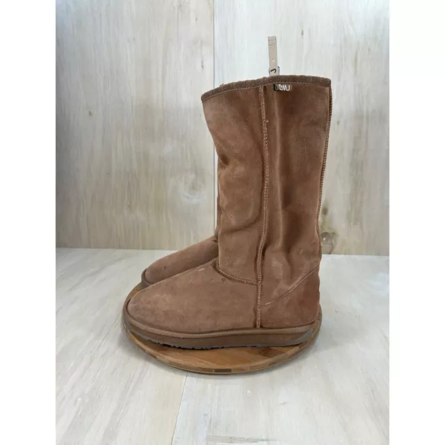 Emu Bronte HI Chestnut Tan Suede Fur Pull-On Winter Boots Women's 10