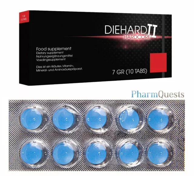 10 x Blaue Pillen 🔥 Die Hard 2 für Männer 🔥 Nahrungsergänzungsmittel L-Arginin