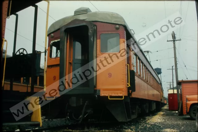 Orig. Slide Chicago S. Shore & S. Bend CSS 9 PCM Interurban Michigan City 7-1973