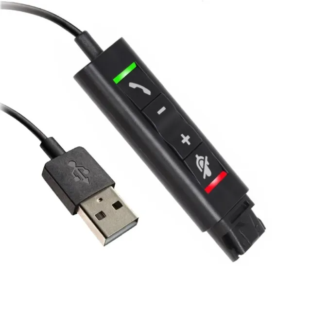 Headset Quick Disconnect Connector to USB Adapter with Adjuster Mute