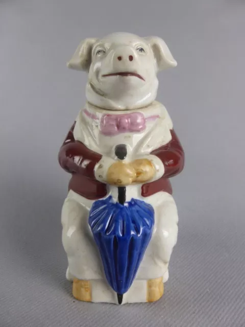 Original Amusant Moutardier Cochon Sur Pot Ceramique Et Sa Petite Cuiller 897-1