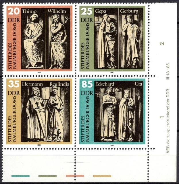 DDR 1983 Mi.Nr. 2808-2811 ** postfrisch Eckrand mit DV Druckvermerk