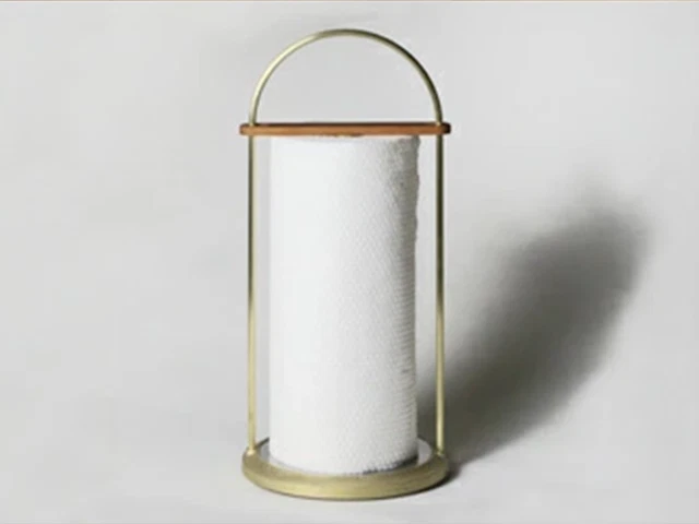 Paper Towel Holder Free Standing Brass Futagami Craft Man Work [Large] from JP