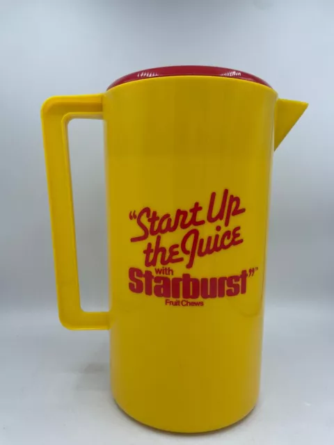 Starburst Advertising Promo Fruit Chews Plastic 72oz Yellow Drink Pitcher