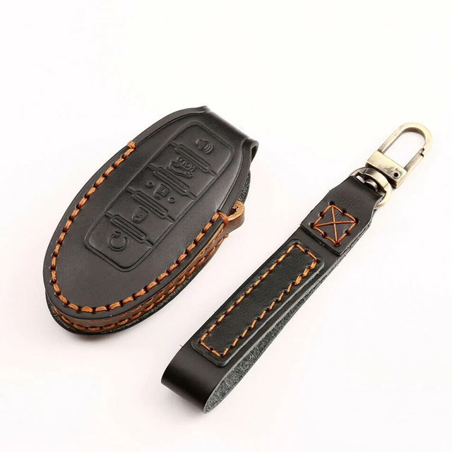 5 Button Leather Key Fob Cover Remote Case Fits Nissan Altima Infiniti Q50 Q60