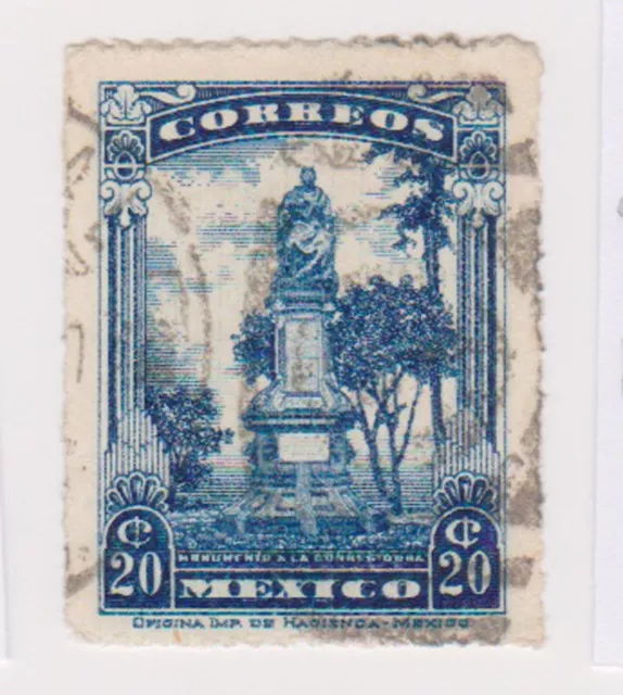 (MCO-190) 1934 Mexico 20c blue Monument of POEBLA (B)