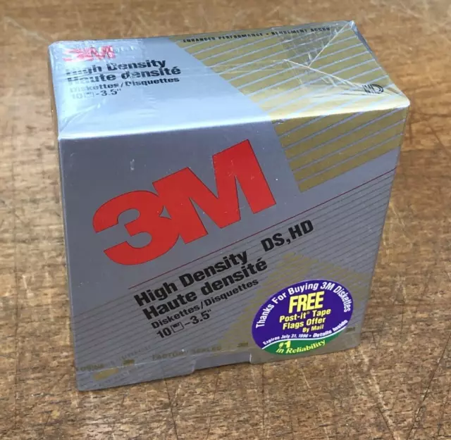 BOX OF 10 x DSHD - 3M 3.5" HD HIGH DENSITY DISKS - NOS SEALED