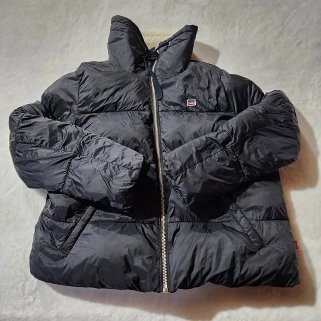 Levi’s Women's Black Nee Fleece Lined Puffer Jacket Size XL