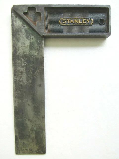 Vintage STANLEY No. 1 - 8 Inch Try & Miter Square All Metal. Made in U.S.A. Used
