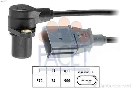 Capteur Vitesse Moteur FACET 9.0641 - Neuf - Équivalent MEYLE, DELPHI, Etc.