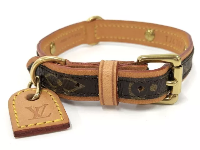 LOUIS VUITTON Collier Baxter PM M58072 Dog Collar Monogram Canvas Gold Hardware