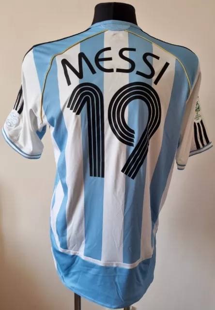 Argentina 2006 - 2007 Home football Adidas World Cup 2006 shirt #19 Messi size L