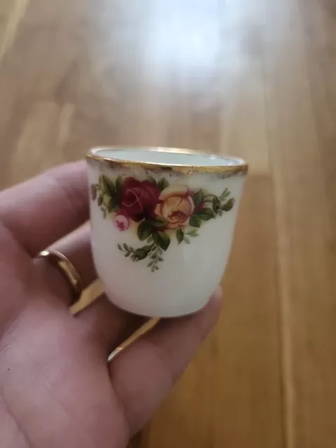 3 Royal Albert old country roses  Patrerned Small Cups Fine Bone China England